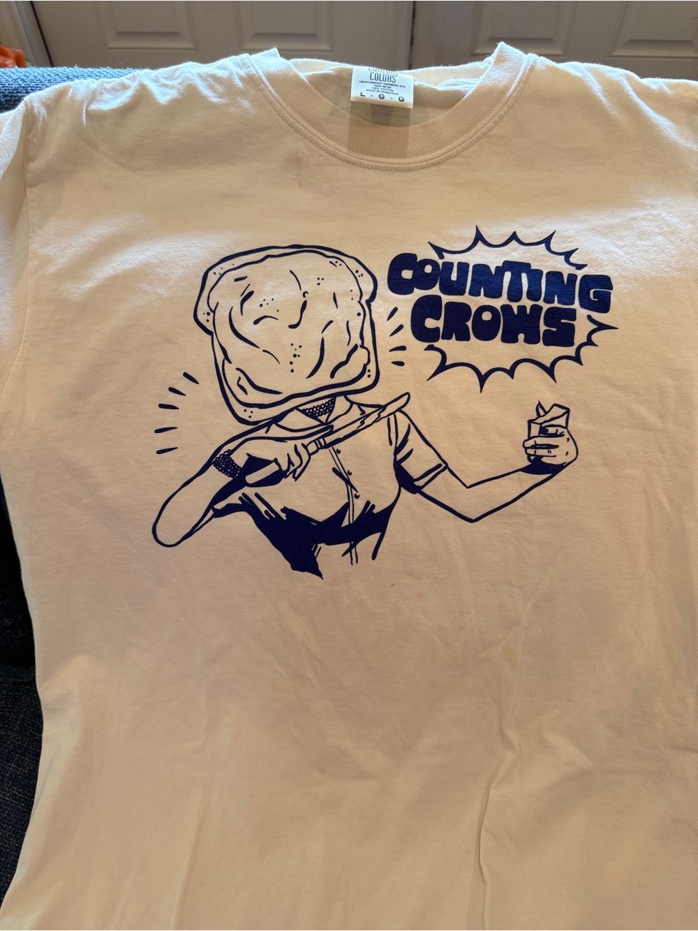 Counting Crows Graphic Tee in white with Navy Print